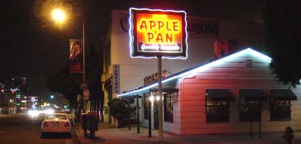 Apple Pan Restaurant on Pico Boulevard across from the Los Angeles West Side Pavilion Mall