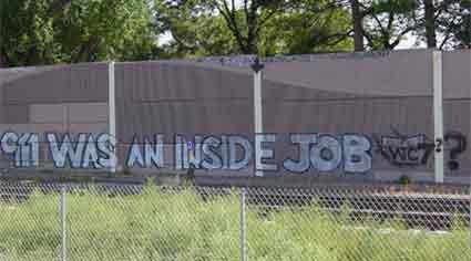 Graffiti along expressway says 911 WAS AN INSIDE JOB