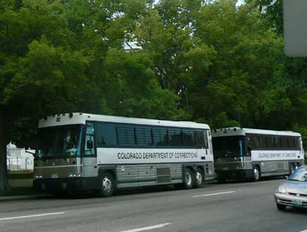 Two Corrections Dept buses